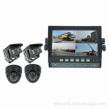 Car Reversing Camera System, High Resolution 7-inch Digital Quad Monitor for Truck